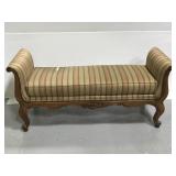 Upholstered bench w/tear in fabric