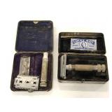 Coles and other vintage razors in cases