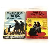 Washington Irving & Dolly Madison hardcover books