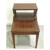 2 tier wood side table