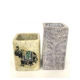 Soapstone and other small square vases