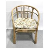 Bamboo patio chair with seat cushion