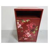 Floral painted metal cabinet