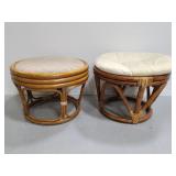 Two bamboo foot stools