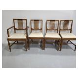 Four vintage wood chairs