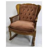 Vintage wood rattan rocking chair