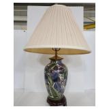 Painted Asian inspired ceramic lamp