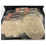 Five new hand crocheted doilies