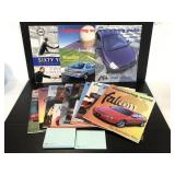 Vintage Ford catalogs and sticky notes