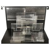 Nine assorted acrylic sign displays