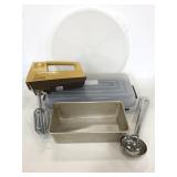 Tupperware, hand mixer, and more kitchen lot