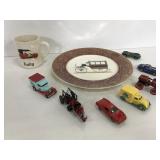 Car collectors lot, plate, mug & cars