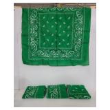 Four green bandanas