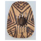 Folk art wood burn art