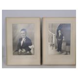 Pair of vintage photos of young boy