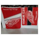Detroit RedWings throw blanket and flag