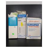 Ankle braces and Surgipad combine dressings