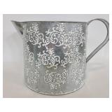 Decorative galvanized watering can planter