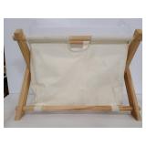 Wood and canvas magazine rack