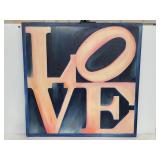 Painted wood Love wall decor