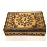 Floral carved multi wood painted "stash box"