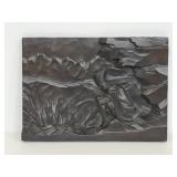 Black carved wood hanging wall decor