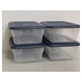 Four Sterilite storage containers
