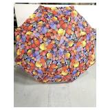 Seashell decorated beach umbrella