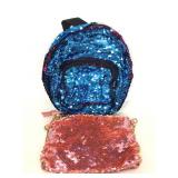 Flip sequins mini bike backpack and purse w/ chain