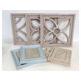 Three wall decor pieces & 4 picture frames