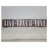 Live laugh love hanging wall decor sign