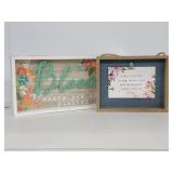 Two decorative home decor signs