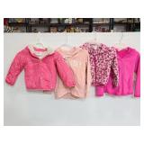 Four pink assorted girls youth jackets