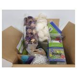 Box of assorted crafting items