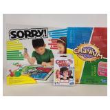 Sorry, Cranium, & Guess who games