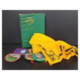 1954 Girl Scout Handbook and patches