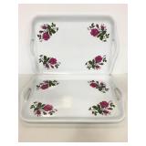 Melamine Ware floral trays with handles