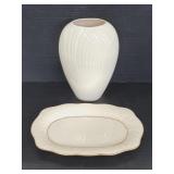 Lenox vase and dish