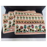 Four signed B&D vinyl padded placemats