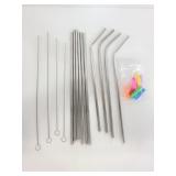 Stainless steel straws with cleaners & tips