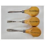 Three assorted millers-falls wood carvers