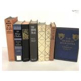 Eight hardcover vintage home library books