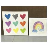 Hearts & heart rainbow prints