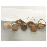 Lot of 7 woven baskets various sizes & styles