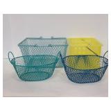 Four metal & plastic baskets