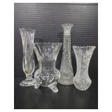 Four vintage glass vases