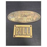 Vintage metal plaques