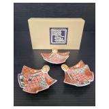 Trio of porcelain sauce dishes