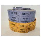 Two rolls of raffle tickets