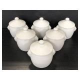 Six Apilco porcelain sugar containers